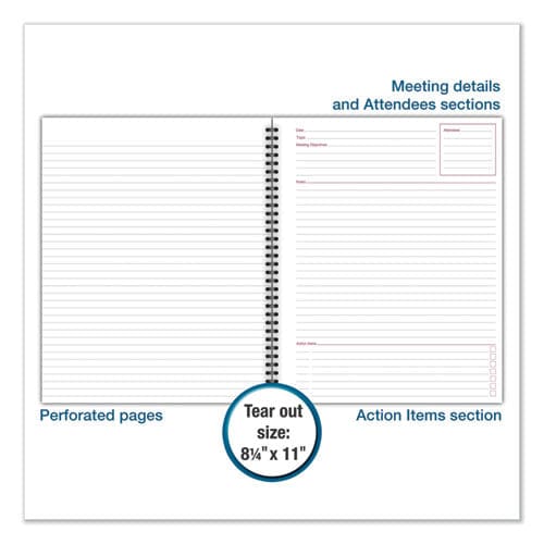 Cambridge Wirebound Guided Action Planner Notebook 1 Subject Project-management Format Gray Cover 9.5 X 7.5 80 Sheets - Office - Cambridge®
