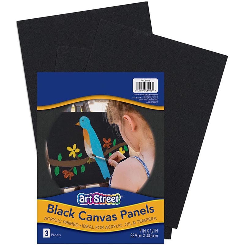 Canvas Panels Black 3 Panels 9X12 (Pack of 3) - Canvas - Dixon Ticonderoga Co - Pacon