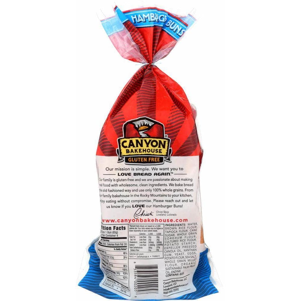 Canyon Bakehouse Canyon Bakehouse Hamburger Buns Gluten Free, 12 oz