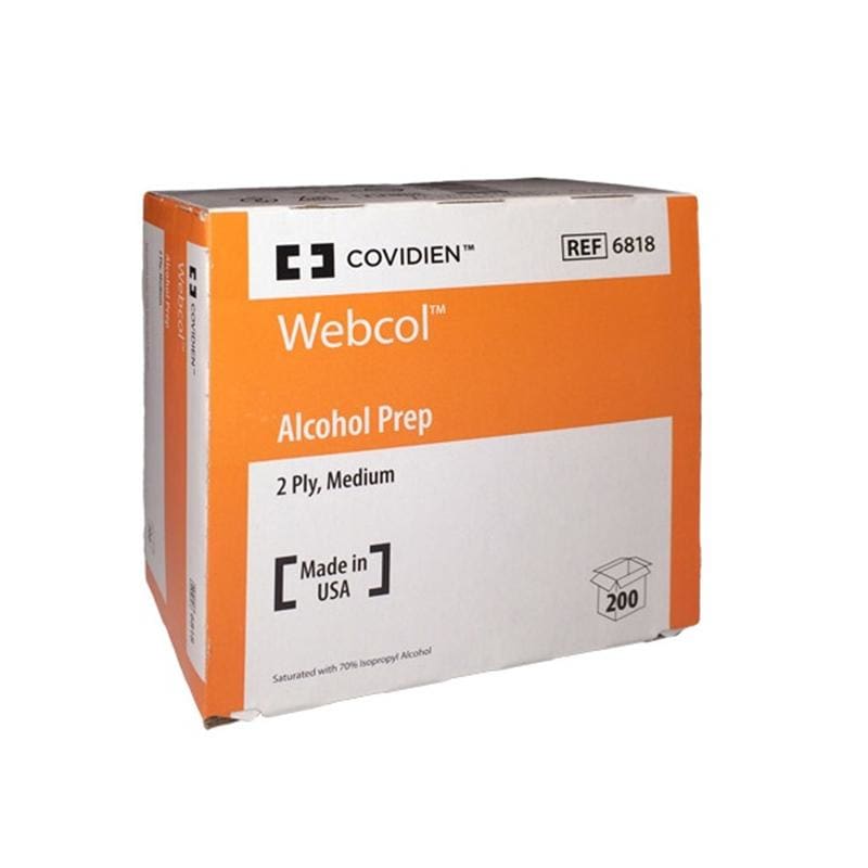 Cardinal Health Alcohol Preps Webcol Box of 200 (Pack of 5) - Nursing Supplies >> Prep Pads - Cardinal Health