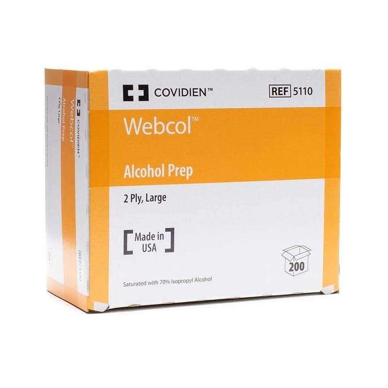 Cardinal Health Alcohol Wipe Large Box of 200 (Pack of 4) - Nursing Supplies >> Prep Pads - Cardinal Health