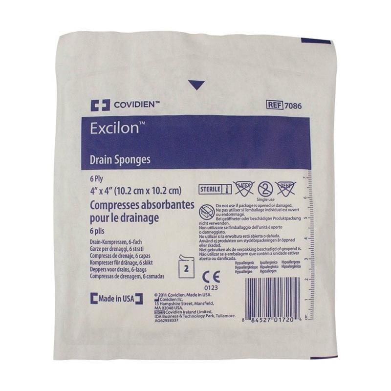 Cardinal Health Excilon I.V. Drain Sponge 4 X 4 6-Ply St TR25 (Pack of 3) - Wound Care >> Basic Wound Care >> Gauze and Sponges - Cardinal