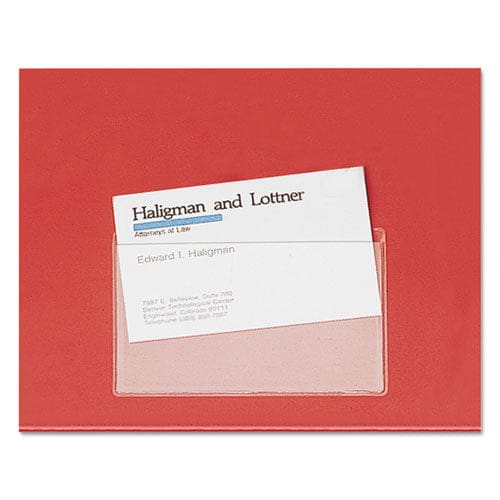 Cardinal Hold It Poly Business Card Pocket Top Load 3.75 X 2.38 Clear 10/pack - Office - Cardinal®