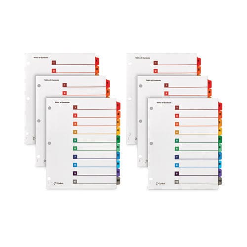 Cardinal Onestep Printable Table Of Contents And Dividers 10-tab 1 To 10 11 X 8.5 White Assorted Tabs 6 Sets - Office - Cardinal®