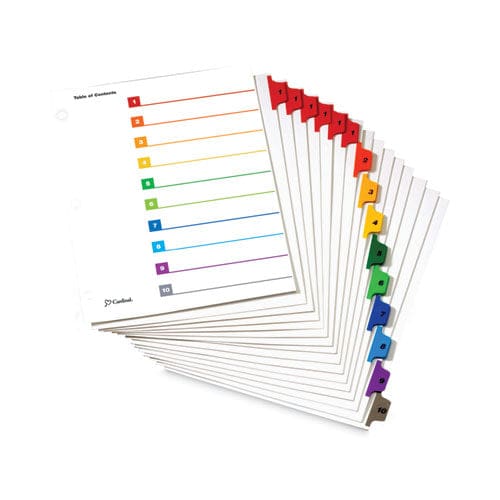 Cardinal Onestep Printable Table Of Contents And Dividers 10-tab 1 To 10 11 X 8.5 White Assorted Tabs 6 Sets - Office - Cardinal®