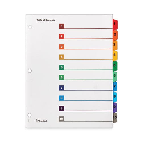 Cardinal Onestep Printable Table Of Contents And Dividers 10-tab 1 To 10 11 X 8.5 White Assorted Tabs 6 Sets - Office - Cardinal®