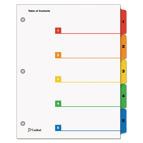 Cardinal Onestep Printable Table Of Contents And Dividers 10-tab 1 To 10 11 X 8.5 White White Tabs 1 Set - Office - Cardinal®