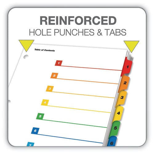 Cardinal Onestep Printable Table Of Contents And Dividers 8-tab 1 To 8 11 X 8.5 White 6 Sets - Office - Cardinal®