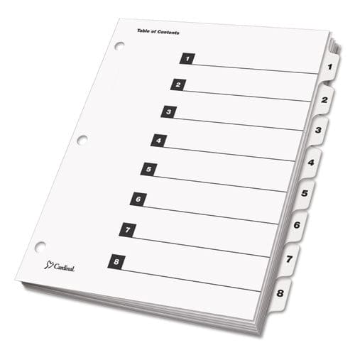 Cardinal Onestep Printable Table Of Contents And Dividers 8-tab 1 To 8 11 X 8.5 White White Tabs 1 Set - Office - Cardinal®