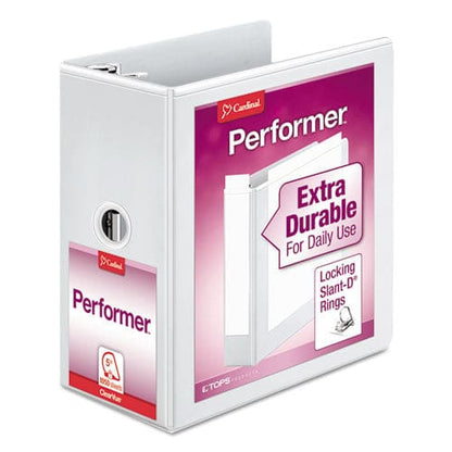 Cardinal Performer Clearvue Slant-d Ring Binder 3 Rings 5 Capacity 11 X 8.5 White - School Supplies - Cardinal®