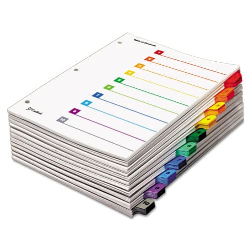 Cardinal Quickstep Onestep Printable Table Of Contents And Dividers 10-tab 1 To 10 11 X 8.5 White White Tabs 24 Sets - Office - Cardinal®