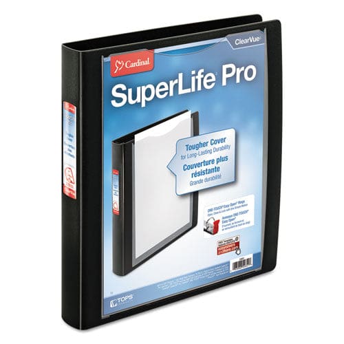 Cardinal Superlife Pro Easy Open Clearvue Locking Slant-d Ring Binder 3 Rings 1 Capacity 11 X 8.5 Black - School Supplies - Cardinal®