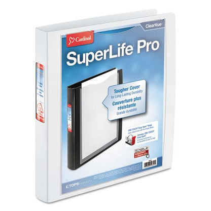 Cardinal Superlife Pro Easy Open Clearvue Locking Slant-d Ring Binder 3 Rings 1 Capacity 11 X 8.5 White - School Supplies - Cardinal®