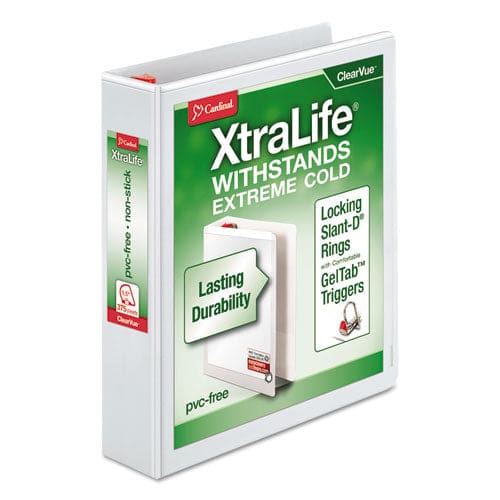 Cardinal Xtralife Clearvue Non-stick Locking Slant-d Ring Binder 3 Rings 1.5 Capacity 11 X 8.5 White - School Supplies - Cardinal®