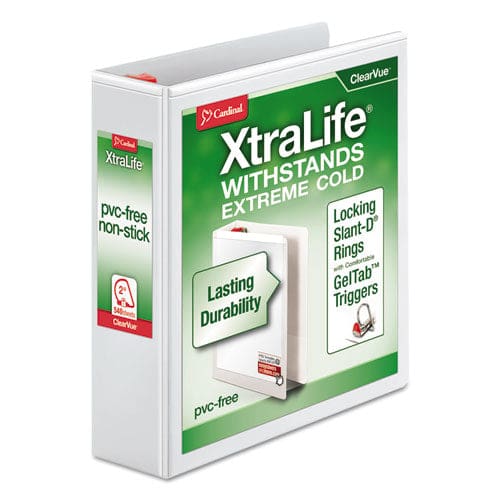 Cardinal Xtralife Clearvue Non-stick Locking Slant-d Ring Binder 3 Rings 2 Capacity 11 X 8.5 White - School Supplies - Cardinal®