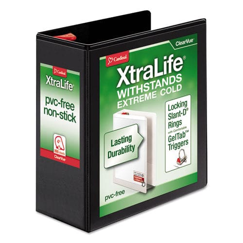 Cardinal Xtralife Clearvue Non-stick Locking Slant-d Ring Binder 3 Rings 4 Capacity 11 X 8.5 Black - School Supplies - Cardinal®