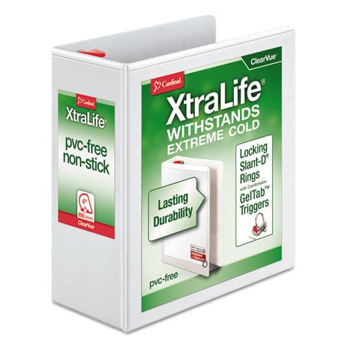 Cardinal Xtralife Clearvue Non-stick Locking Slant-d Ring Binder 3 Rings 4 Capacity 11 X 8.5 White - School Supplies - Cardinal®