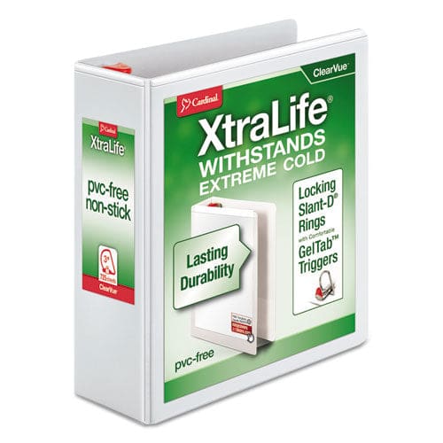 Cardinal Xtralife Clearvue Non-stick Locking Slant-d Ring Binder 3 Rings 3 Capacity 11 X 8.5 White - School Supplies - Cardinal®