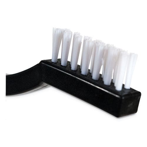 Carlisle Flo-pac Utility Toothbrush Style Maintenance Brush White Nylon Bristles 7.25 Brush 7 Black Polypropylene Handle - Janitorial &