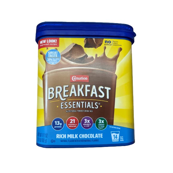 Carnation Breakfast Carnation Breakfast Essentials Nutritional Powder Drink Mix, Rich Milk Chocolate, 17.7 Oz