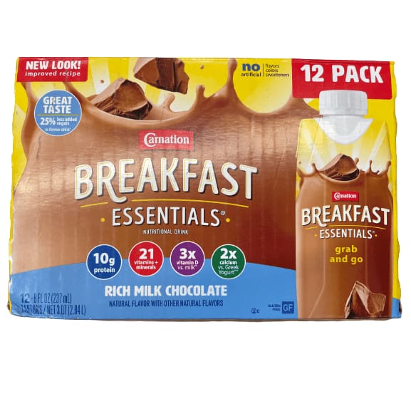 Carnation Breakfast Carnation Breakfast Essentials Ready to Drink Nutritional Breakfast Drink, Multiple Choice Flavor, 12 - 8 FL OZ Cartons