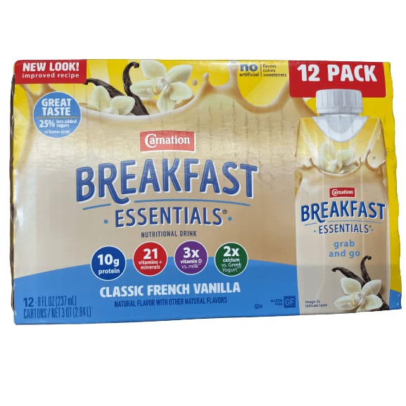 Carnation Breakfast Carnation Breakfast Essentials Ready to Drink Nutritional Breakfast Drink, Multiple Choice Flavor, 12 - 8 FL OZ Cartons