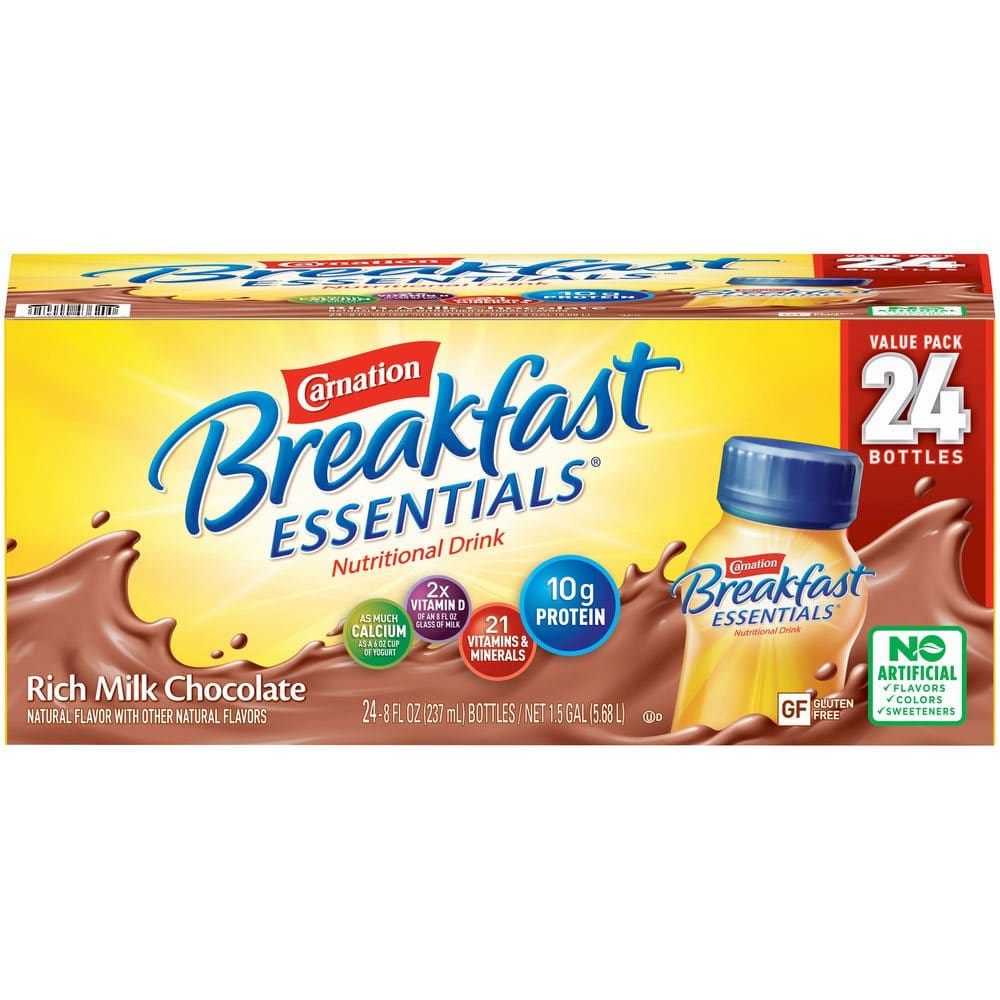 Carnation Breakfast Essentials Ready To Drink Rich Milk Chocolate (8 oz. 24 pk.) - Cereal & Breakfast Foods - Carnation Breakfast