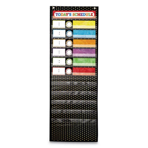 Carson-Dellosa Education Deluxe Scheduling Pocket Chart 13 Pockets 13 X 36 Black - School Supplies - Carson-Dellosa Education