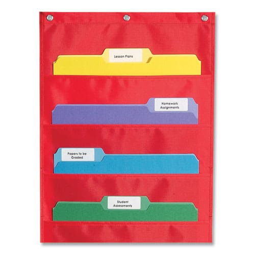 Carson-Dellosa Education Storage Pocket Chart 10 Pockets Hanger Grommets 14 X 47 Red - School Supplies - Carson-Dellosa Education