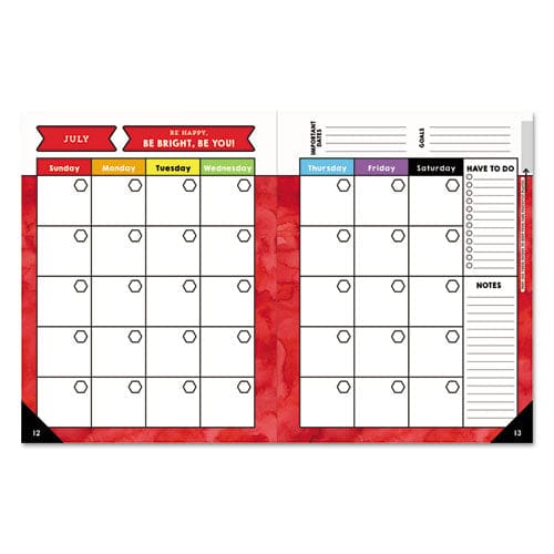 Carson-Dellosa Education Teacher Planner Weekly/monthly Two-page Spread (seven Classes) 10.88 X 8.38 Balloon Theme Black Cover - School