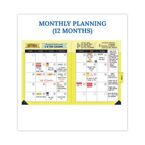 Carson-Dellosa Education Teacher Planner Weekly/monthly Two-page Spread (seven Classes) 11 X 8.5 Multicolor Cover 2022-2023 - School