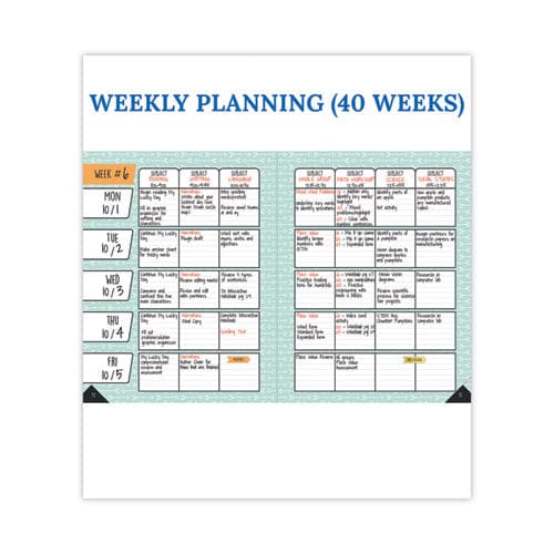 Carson-Dellosa Education Teacher Planner Weekly/monthly Two-page Spread (seven Classes) 11 X 8.5 Multicolor Cover 2022-2023 - School