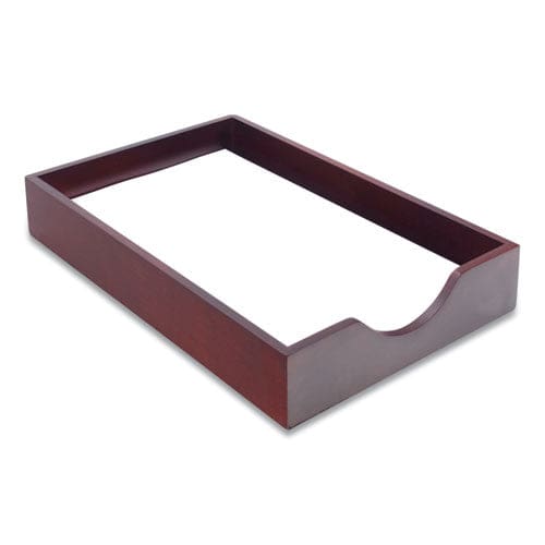 Carver Hardwood Stackable Desk Trays 1 Section Legal Size Files 10.25 X 15.25 X 2.5 Mahogany - School Supplies - Carver™