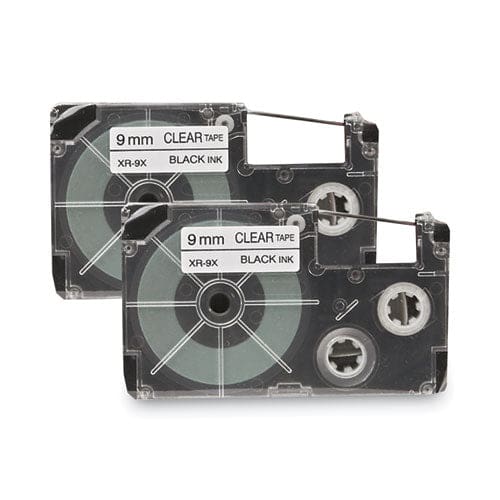 Casio Tape Cassettes For Kl Label Makers 0.37 X 26 Ft Black On Clear 2/pack - Technology - Casio®