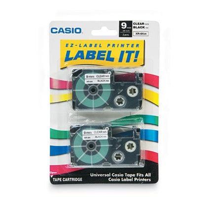 Casio Tape Cassettes For Kl Label Makers 0.37 X 26 Ft Black On Clear 2/pack - Technology - Casio®