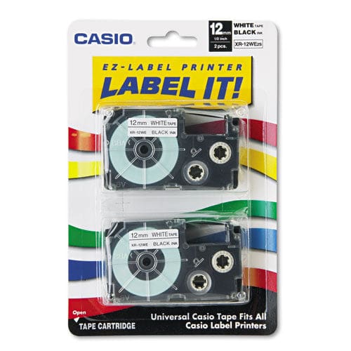 Casio Tape Cassettes For Kl Label Makers 0.5 X 26 Ft Black On White 2/pack - Technology - Casio®