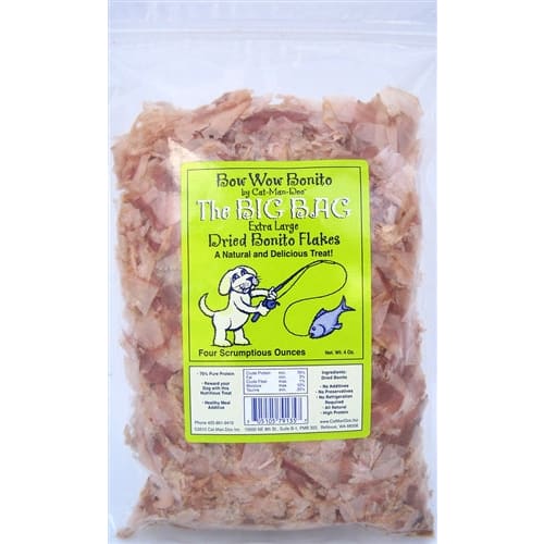 Cat-Man-Doo Bow Wow Bonito -Big Bag - 4Oz. Extra Large Dried Bonito Flakes - Pet Supplies - Cat-Man-Doo