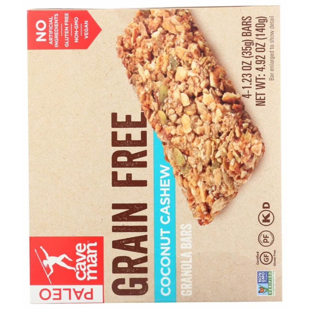 CAVEMAN FOODS Grocery > Snacks CAVEMAN FOODS: Coconut Cashew Grain Free Granola Bars, 4.92 oz