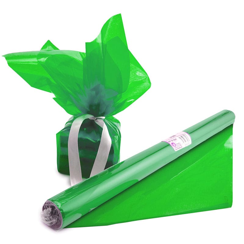 Cello Wrap Roll Green (Pack of 10) - Art & Craft Kits - Hygloss Products Inc.