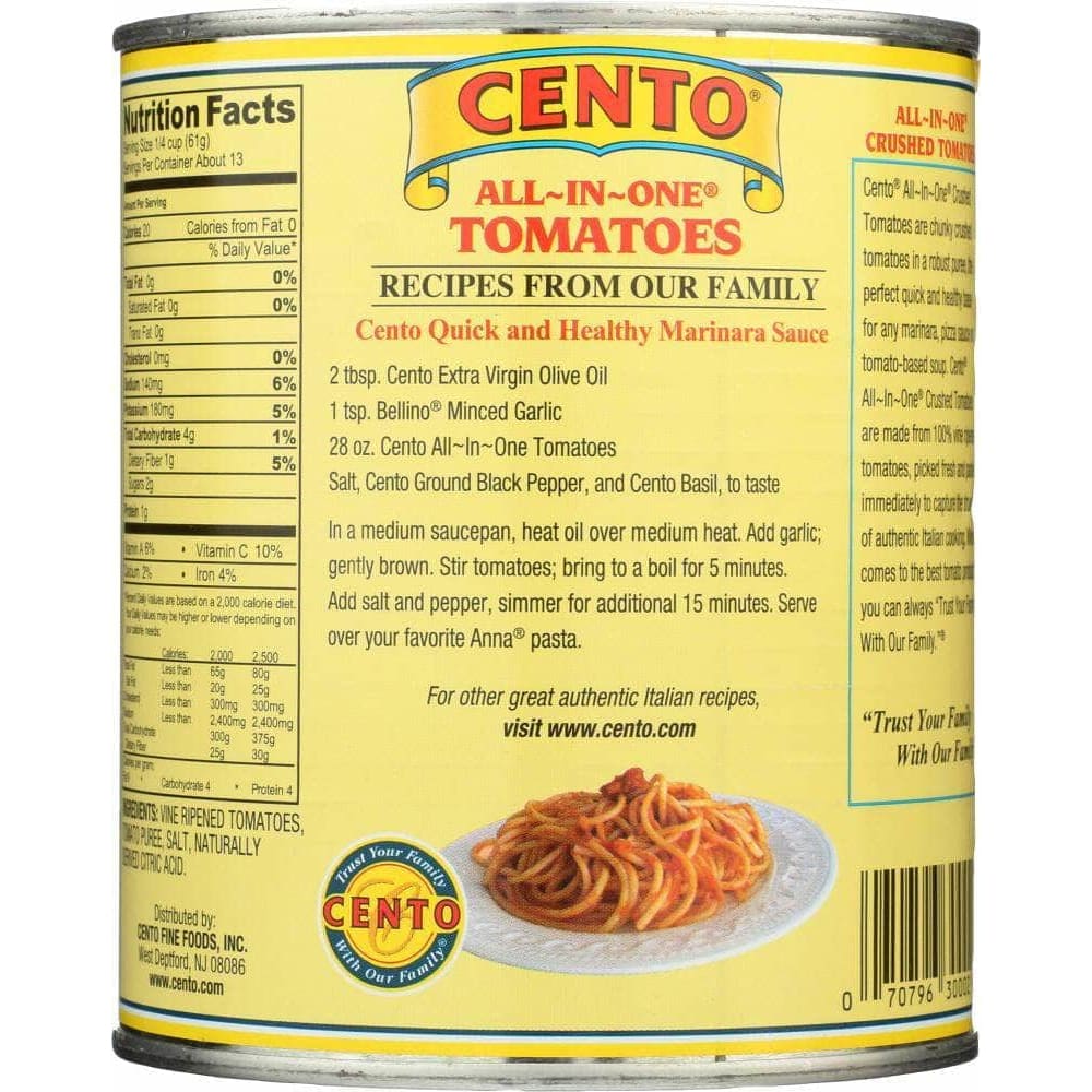 Cento Cento Tomato Chunky Crashed, 28 oz