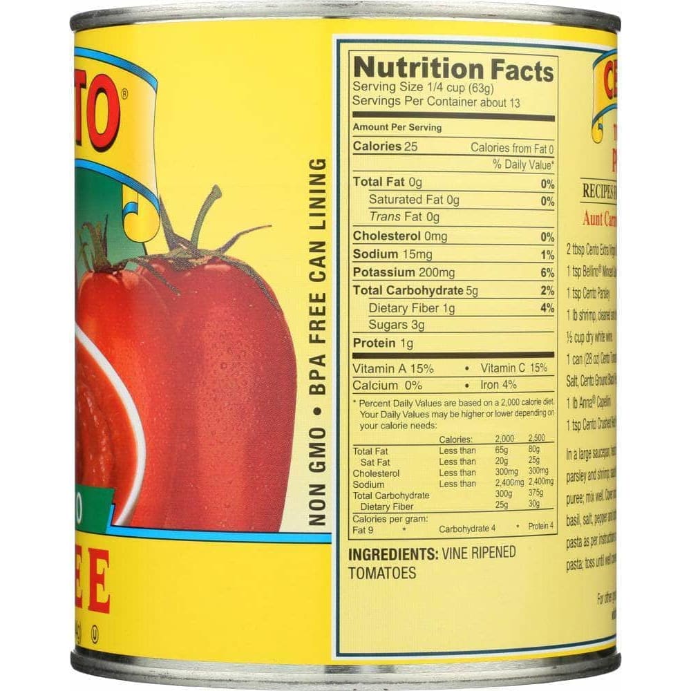 Cento Tomato Puree, 28 oz (Case of 4) | ShelHealth