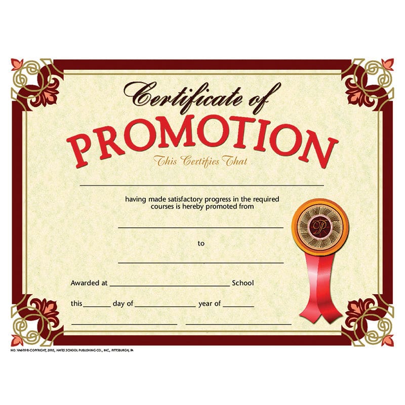 Certificate Of Promotion 30/Pk (Pack of 8) - Certificates - Flipside