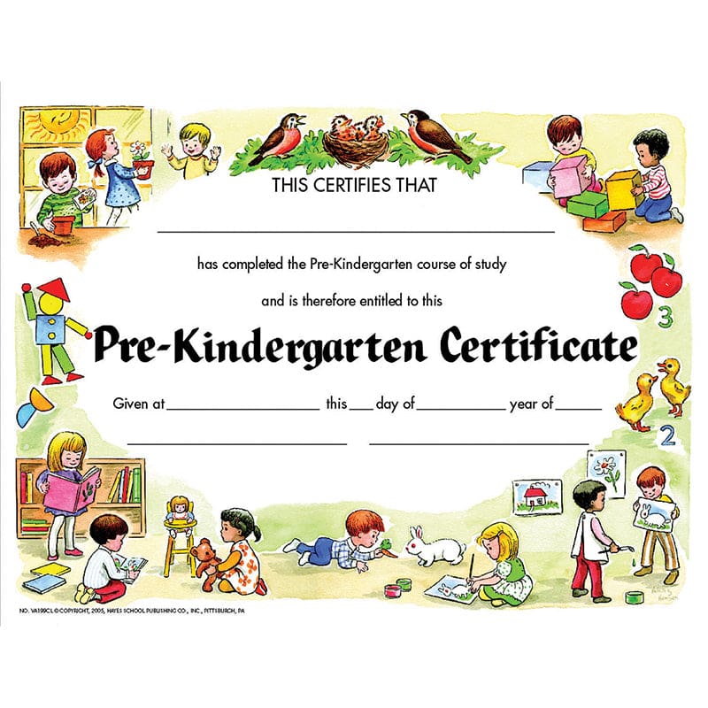 Certificate Pre-K Set/30 8.5 X 11 (Pack of 10) - Certificates - Flipside