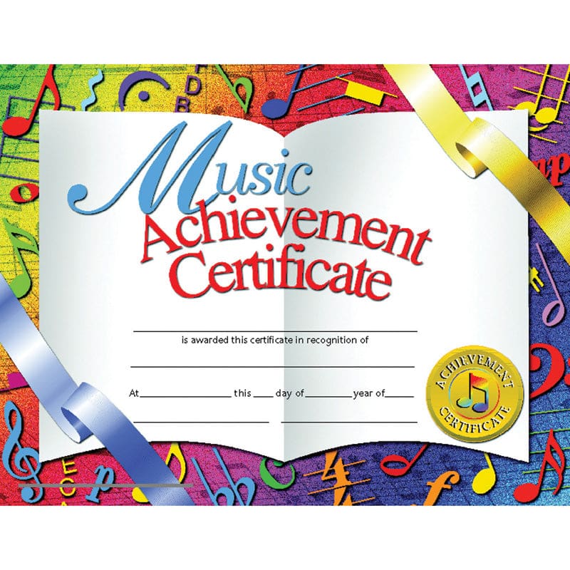 Certificates Music 30/Pk 8.5 X 11 Achievement Inkjet Laser (Pack of 8) - Music - Flipside