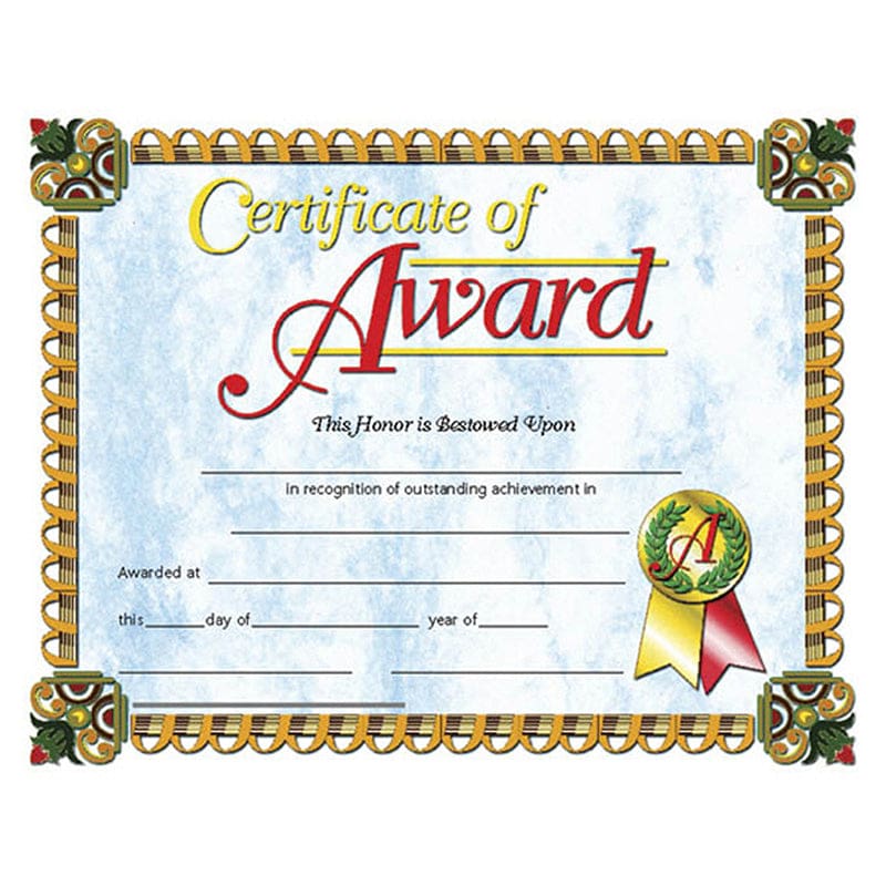 Certificates Of Award 30/Pk 8.5 X 11 Inkjet Laser (Pack of 8) - Certificates - Flipside