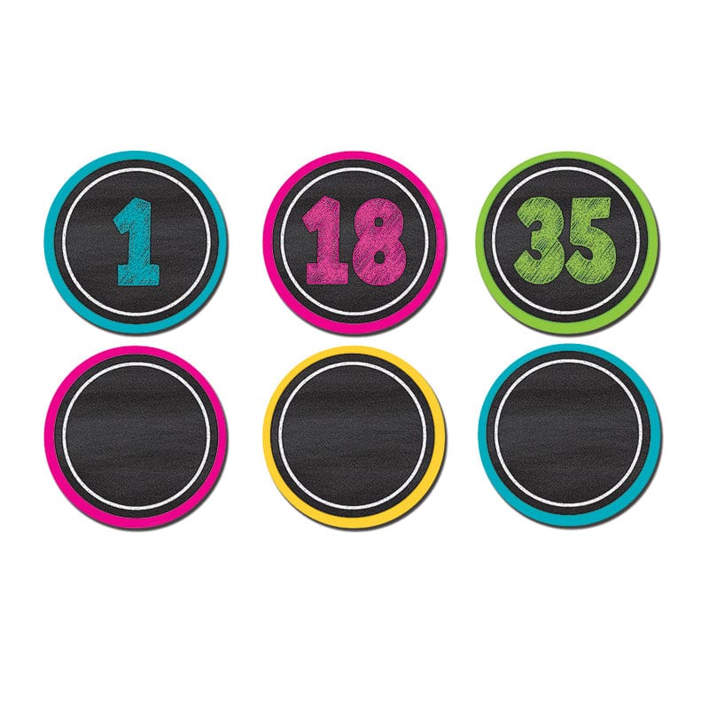 Chalkboard Brights Numbers Magnetic Accents (Pack of 6) - Letters - Teacher Created Resources