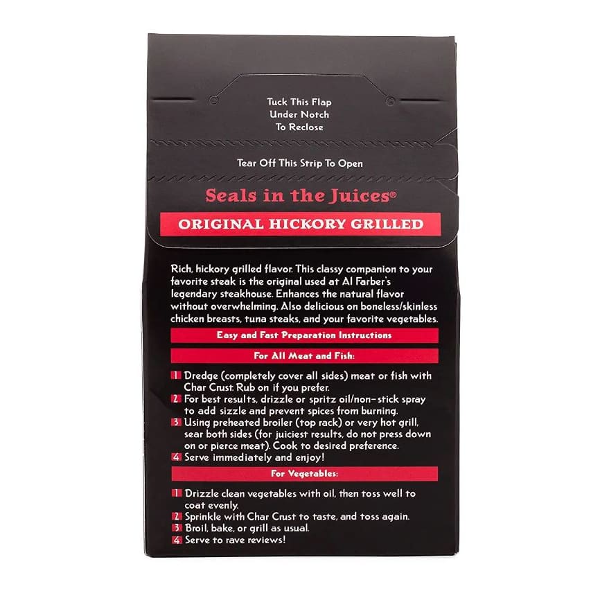 CHAR CRUST: Original Hickory Grilled Rub Seasoning 4 oz - Grocery > Cooking & Baking > Crusts Shells Stuffing - CHAR CRUST