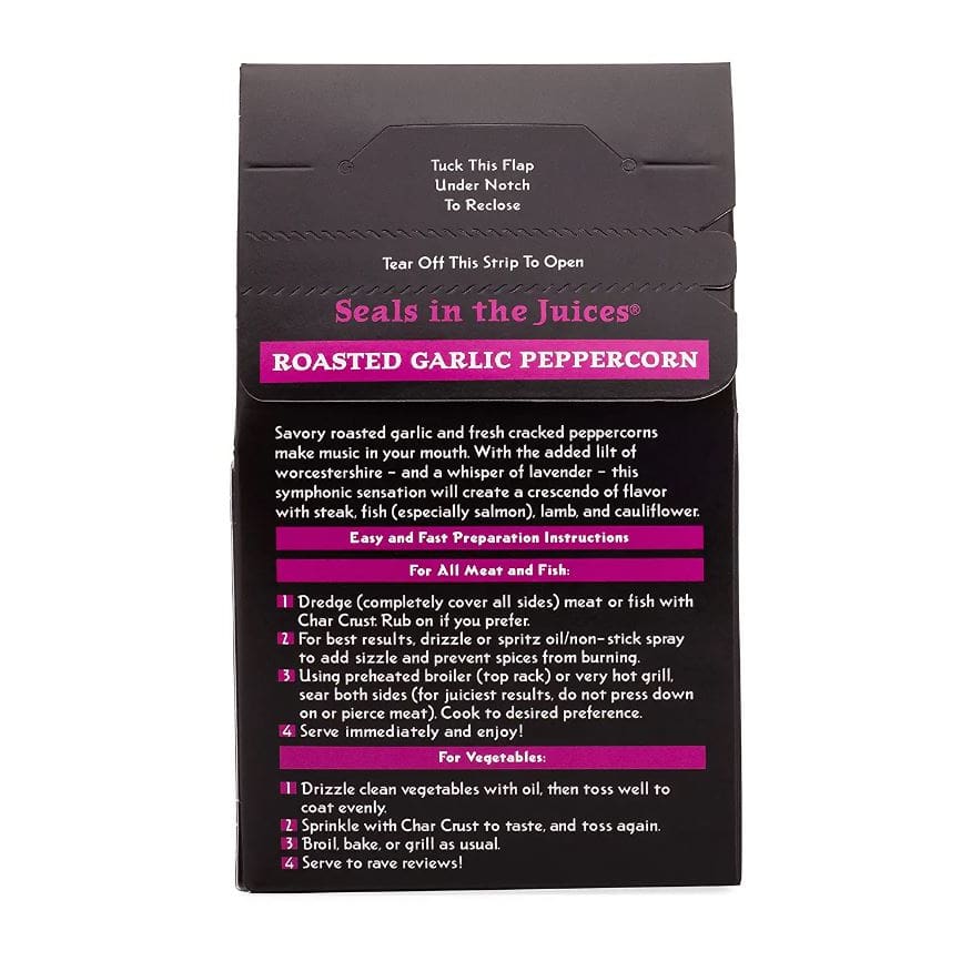 CHAR CRUST: Roasted Garlic Peppercorn Rub Seasoning 4 oz - Grocery > Cooking & Baking > Crusts Shells Stuffing - CHAR CRUST