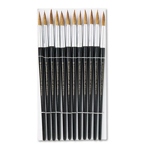 Charles Leonard Artist Brush Size 12 Camel Hair Round Profile 12/pack - School Supplies - Charles Leonard®