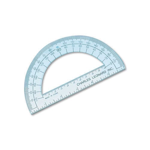 Charles Leonard Open Center Protractor Plastic 6 Ruler Edge Clear - School Supplies - Charles Leonard®